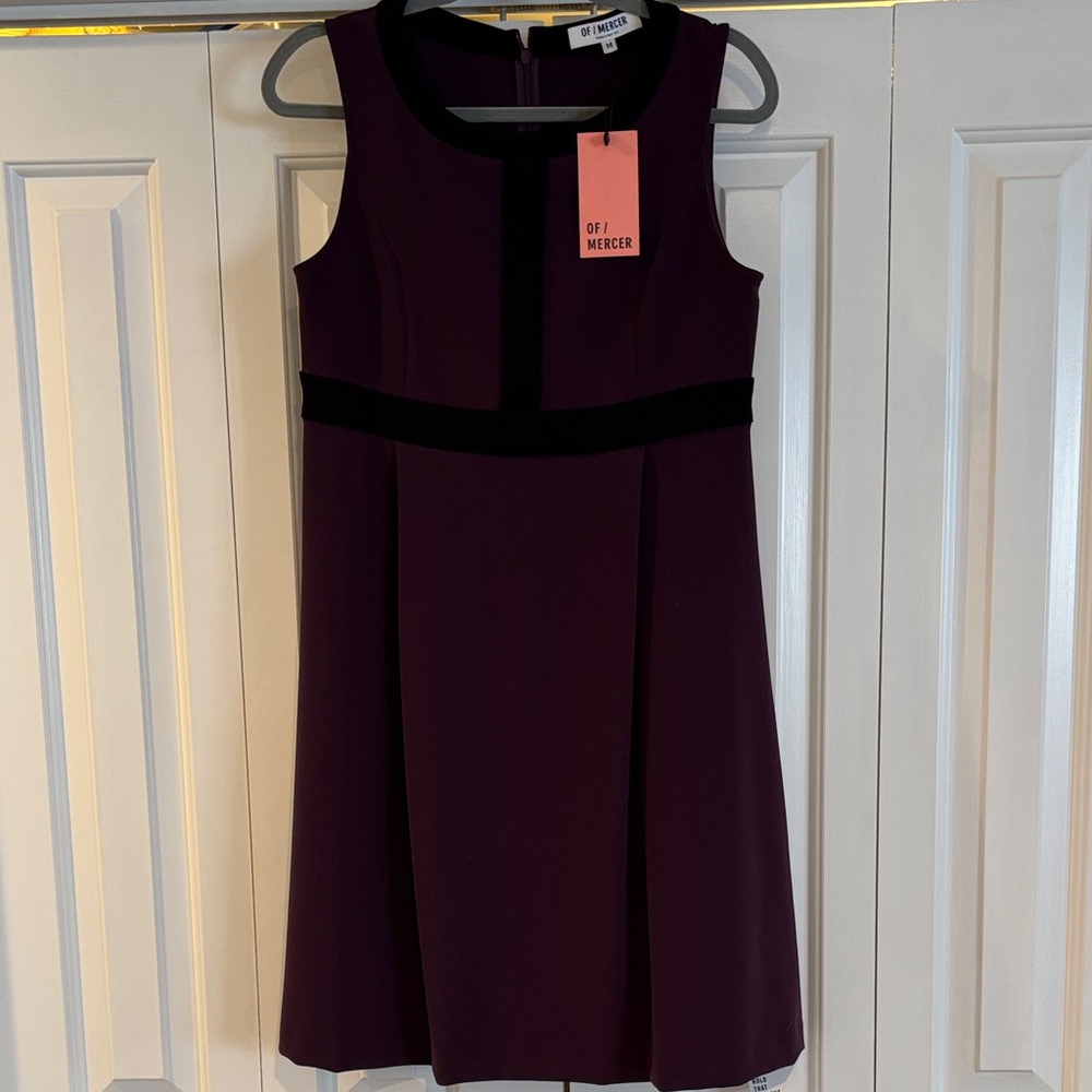 Purple and Black Fit & Flare Dress